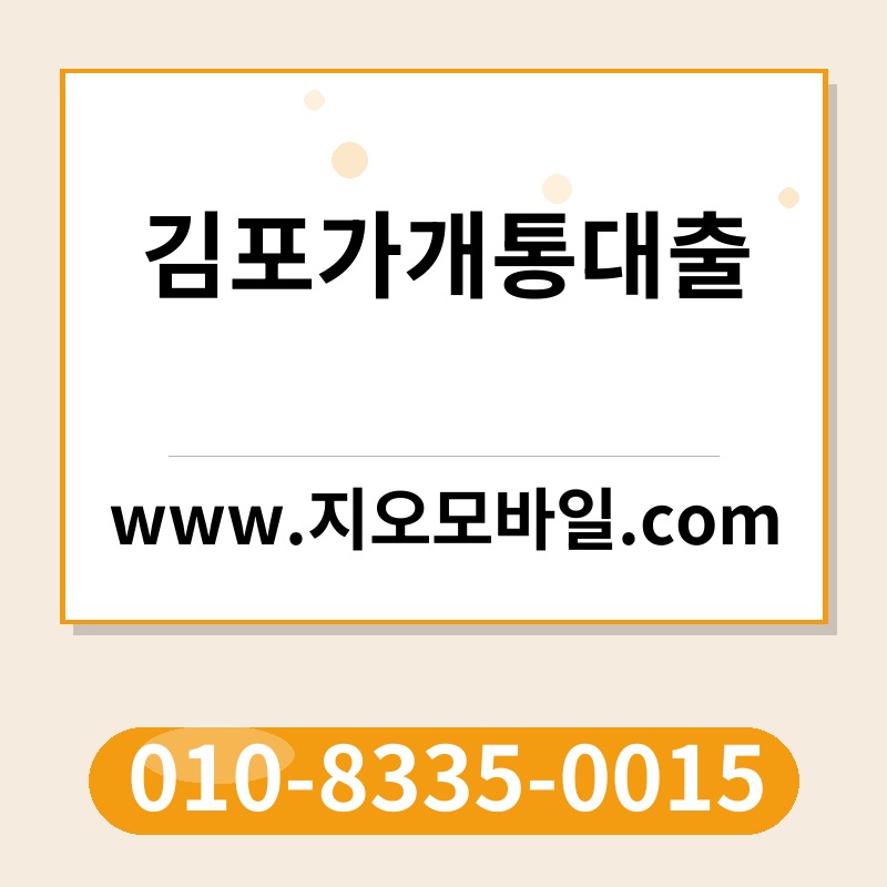 김포가개통대출